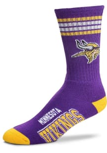 Minnesota Vikings Purple 4 Stripe Deuce Youth Crew Socks
