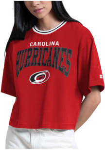Starter Carolina Hurricanes Womens Red Ace Short Sleeve T-Shirt