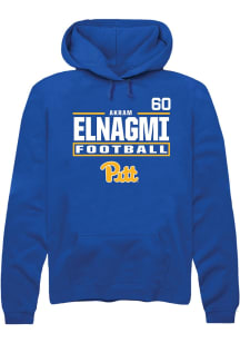 Akram Elnagmi Pitt Panthers Mens Blue Football NIL Stacked Box Player Hood