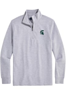 Michigan State Spartans Mens Graphite Saltwater Long Sleeve Qtr Zip Pullover