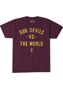 Arizona State Sun Devils Maroon BreakingT Vs. The World Short Sleeve Fashion Player T Shirt