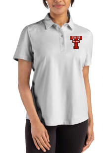 Cutter and Buck Texas Tech Red Raiders Womens Ash Advantage Short Sleeve Polo Shirt