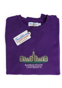 K-State Wildcats Mens Purple Anderson Hall Long Sleeve Crew Sweatshirt