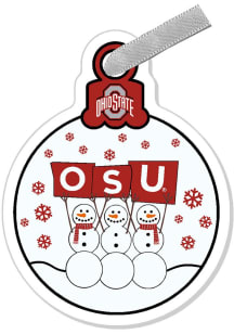 Ohio State Buckeyes OSU Snowmen Ornament - Red