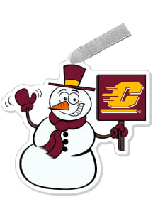 Central Michigan Chippewas Snowman Ornament - Maroon