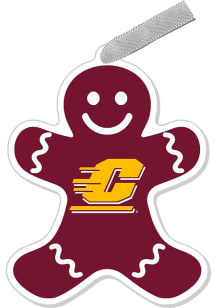 Central Michigan Chippewas Gingerbread Man Ornament - Maroon