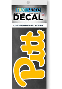 Pitt Panthers Wordmark Auto Decal - Yellow