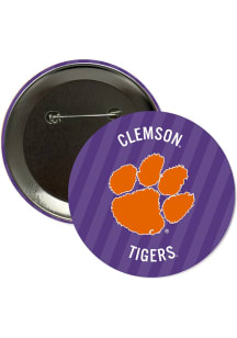 Clemson Tigers Stripes 3in Button - Orange
