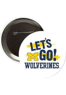 Michigan Wolverines Lets Go 3in Button - Blue
