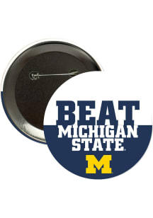 Michigan Wolverines BEAT Michigan State 3in Button - Blue