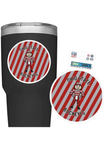 Ohio State Buckeyes Stripes 3in Durable Stickers - Red