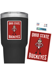 Ohio State Buckeyes Block 3in Durable Stickers - Red