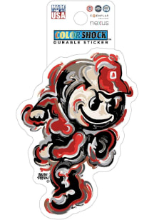 Ohio State Buckeyes Justin Patten Mascot 3in Durable Stickers - Red