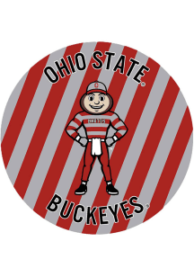 Ohio State Buckeyes Stripes 3in Button - Red