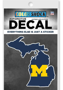 Michigan Wolverines State Shape Auto Decal - Blue