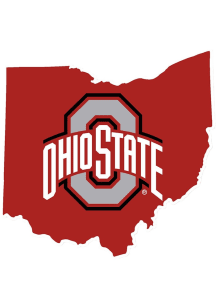 Ohio State Buckeyes State Shape Auto Decal - Red