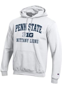 Champion Penn State Nittany Lions Mens White Big Ten Powerblend Long Sleeve Hoodie
