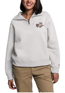 League Harvard Crimson Womens White 1991 Qtr Zip