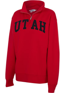 Utah Utes Womens Red Sport Fleece Qtr Zip