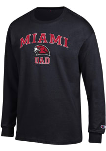 Champion Miami RedHawks Black Arch Logo Dad Jersey Long Sleeve T Shirt