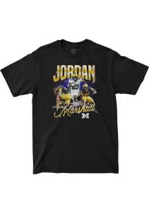 Jordan Marshall Michigan Wolverines Black Big Ten Media Days Custom Short Sleeve Player T Shirt