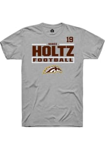 Vance Holtz Western Michigan Broncos Grey Football NIL Stacked Box Short Sleeve Player T Shirt