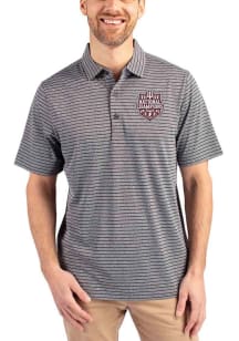 Cutter and Buck Indiana Hoosiers Mens Black 2025 CFP National Champions Forge Stripe Short Sleeve..