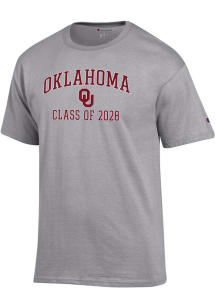 Champion Oklahoma Sooners Grey Font Class of 2028 Jersey Short Sleeve T Shirt