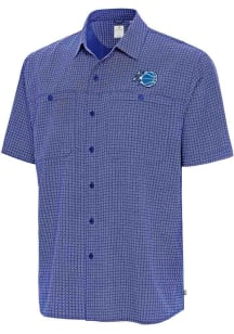 Antigua Orlando Magic Mens Blue Mosiaic SS Short Sleeve Polo