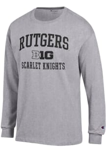 Champion Rutgers Scarlet Knights Grey Big Ten Jersey Long Sleeve T Shirt
