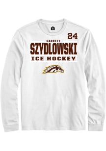 Garrett Szydlowski Western Michigan Broncos White NIL Stacked Box Long Sleeve Player T Shirt