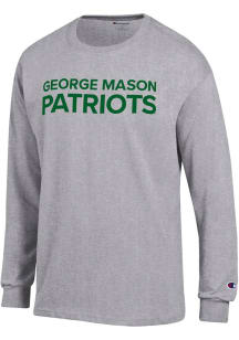 Champion George Mason University Grey Primary Logo Long Sleeve T Shirt