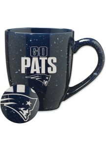 New England Patriots Go Pats 16oz Speckle Ceramic Mug - Navy Blue