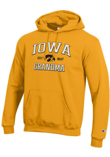 Champion Iowa Hawkeyes Mens Gold Est. Date Grandma Powerblend Long Sleeve Hoodie