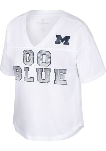 Colosseum Michigan Wolverines Womens White Shiz Short Sleeve T-Shirt