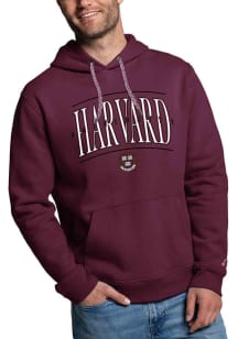 Harvard Crimson Mens Maroon Harvard Shield Long Sleeve Hoodie