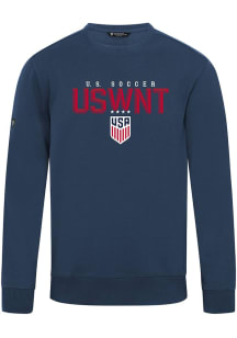 Levelwear USWNT Mens Navy Blue Zane Carve Long Sleeve Crew Sweatshirt