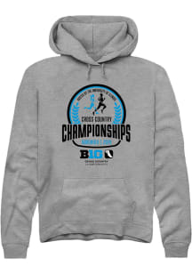 Rally Big Ten Mens Graphite Cross Country Championship Long Sleeve Hoodie