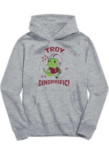 Vive La Fete Troy Trojans Toddler Grey Dino-Riffic Long Sleeve Hooded Sweatshirt