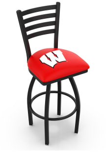 Wisconsin Badgers High Back Swivel Pub Stool - Black