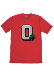 Ohio State Buckeyes Youth Red Block O Buckeye Leaf Short Sleeve T-Shirt