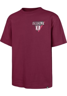 47 Oklahoma Sooners Crimson Under Bar Football Foundation Short Sleeve Fashion T Shirt