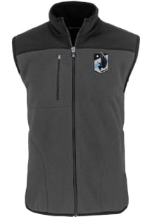 Cutter and Buck Minnesota United FC Mens Graphite Cascade Sherpa Sleeveless Jacket