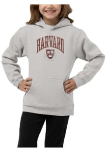 Harvard Crimson Youth Grey Arch Over Seal Long Sleeve Hoodie
