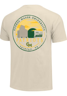 George Mason University Ivory Striped Sky Building Circle Short Sleeve T Shirt
