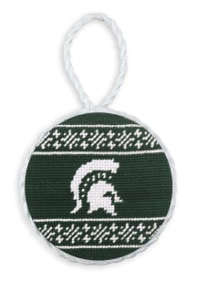 Michigan State Spartans Needlepoint Fairisle Ornament - Green