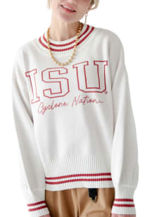 Gameday Social Iowa State Cyclones Womens White Queen Sweater Long Sleeve Sweater