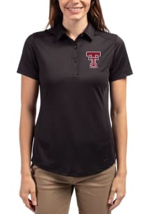 Cutter and Buck Texas Tech Red Raiders Womens Black Prospect Short Sleeve Polo Shirt