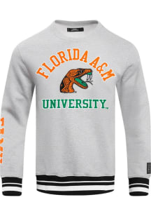 Pro Standard Florida A&M Rattlers Mens Grey Stacked Logo Long Sleeve Fashion Sweatshirt