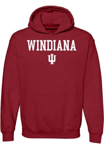 Indiana Hoosiers Mens Crimson Windiana Long Sleeve Hoodie